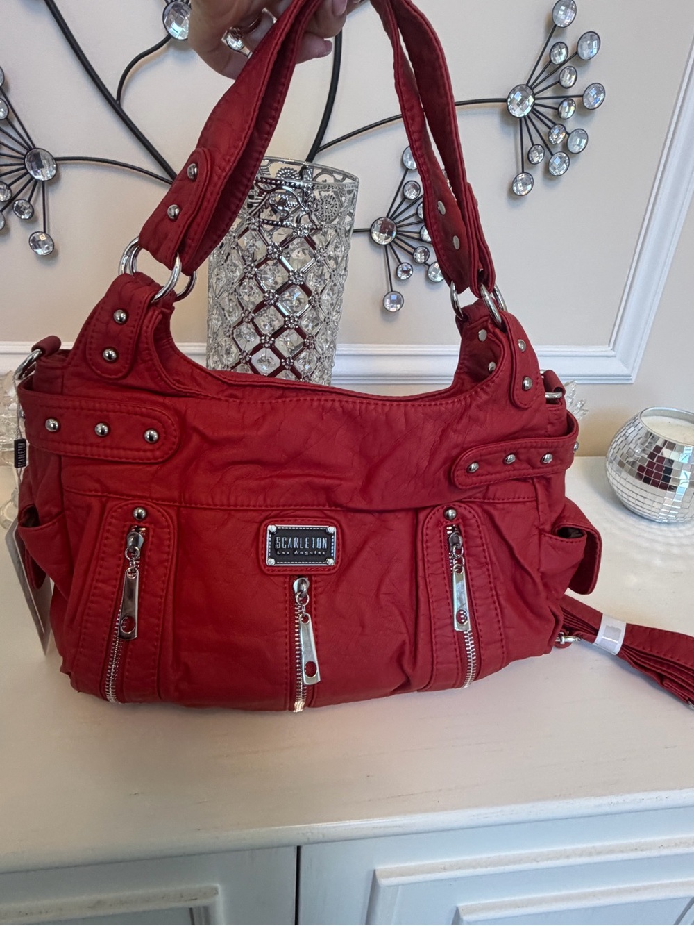 Scarleton Red Quilted Shoulder Bag